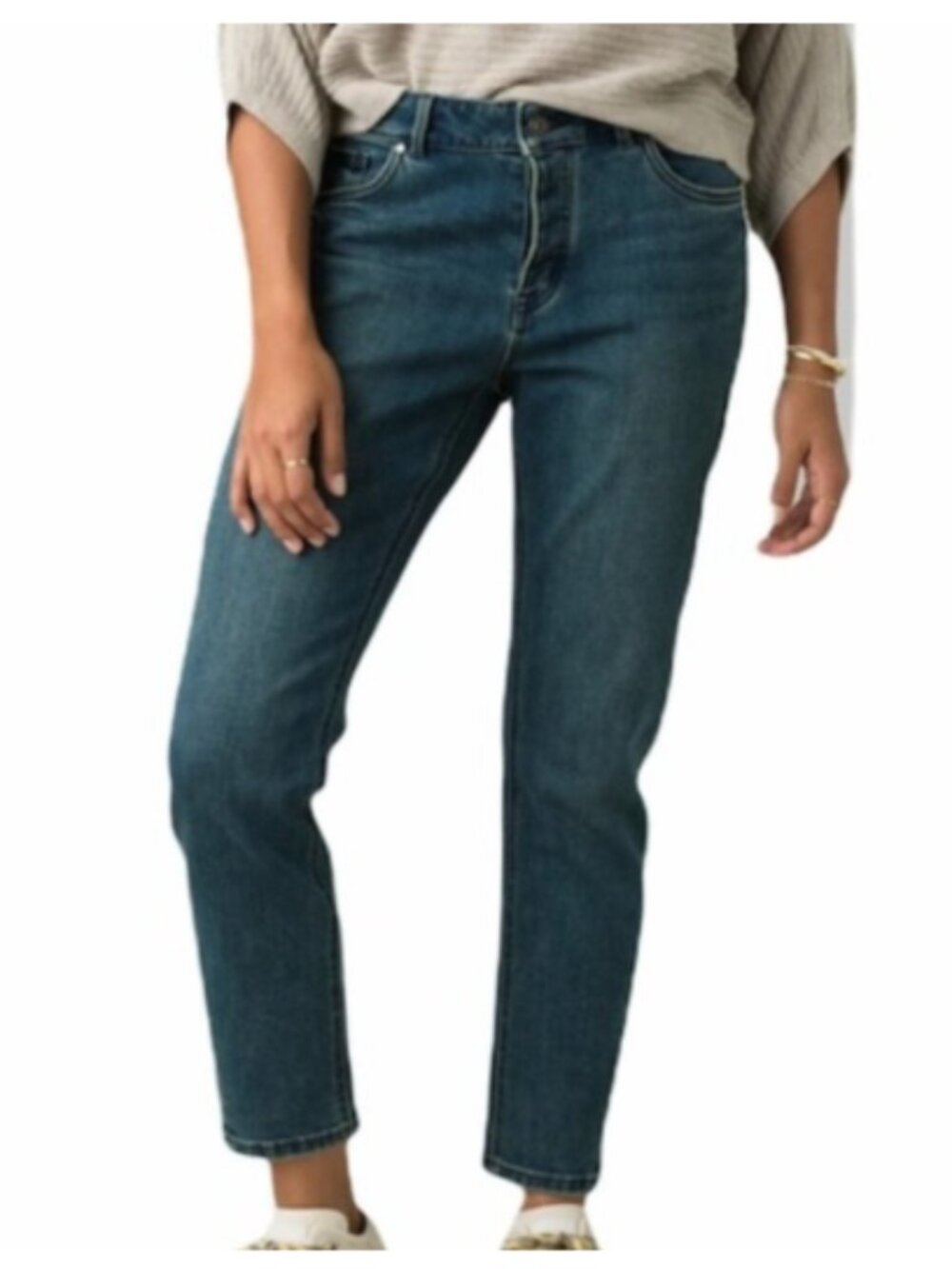 Prana Buxton Organic Cotton Slim Fit Boyfriend Crop Jean Heritage Wash